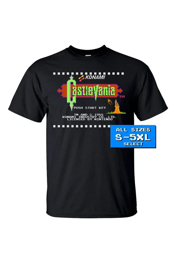 Castlevania LOGO Start Screen NES GAME T Shirt All sizes S-5XL 100% COTTON | eBay