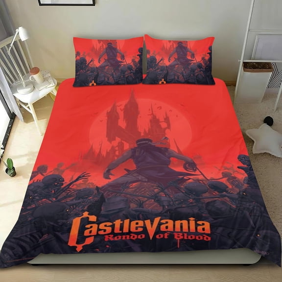 Castlevania Themed Bed Sheet Set Three Piece Set 53x79 In ches Comfortable And Skin Friendly Unique Design Creating A Star Studded Night Home Gifts For Family Friends fans