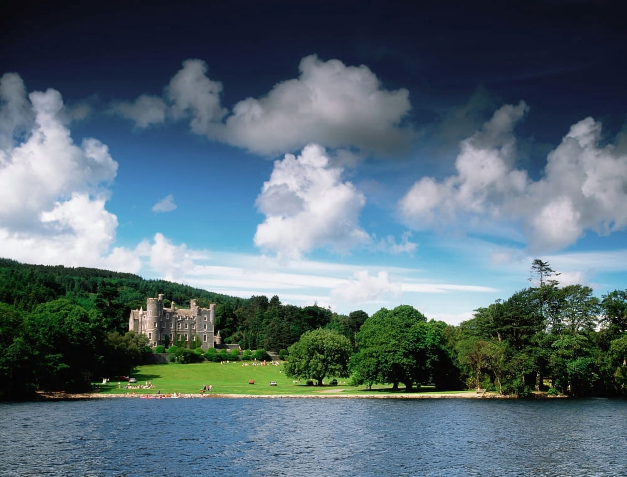 Castlewellan Castle & Lake Co Down Ireland 19Th Century Castle Canvas Art - The Irish Image Collection Design Pics (34 x 26)