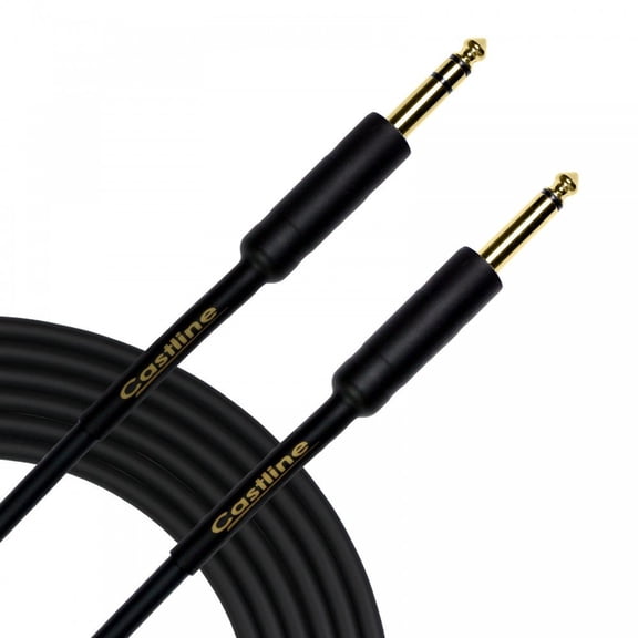 Castline Gold 1/4" TRS to 1/4" TS Mogami 2549 Stereo to Mono Summing Cable with Resistors (1 Ft)