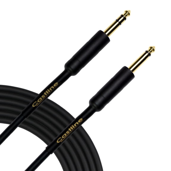 Castline Gold 1/4" TRS to 1/4" TS Patch Cable Mogami 2549 (No Ring Connection) (1 Ft)