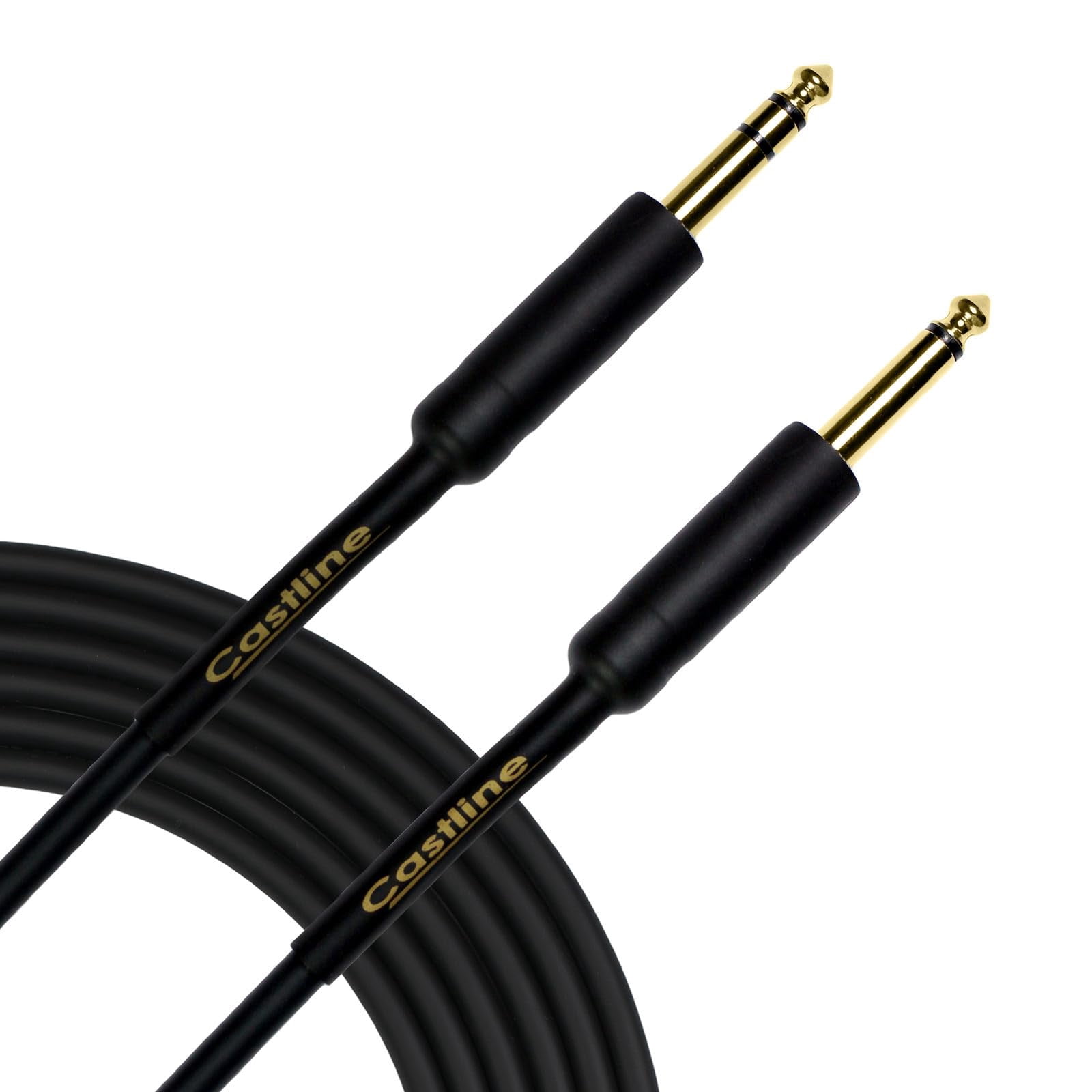 Castline Gold 1/4" TRS to 1/4" TS Patch Cable Mogami 2549 (No Ring Connection) (50 Ft)
