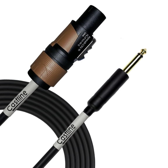 Castline Gold 1/4" TS to 2 Pole Neutrik SpeakON Speaker Cable Mogami 3082 (20 Ft)
