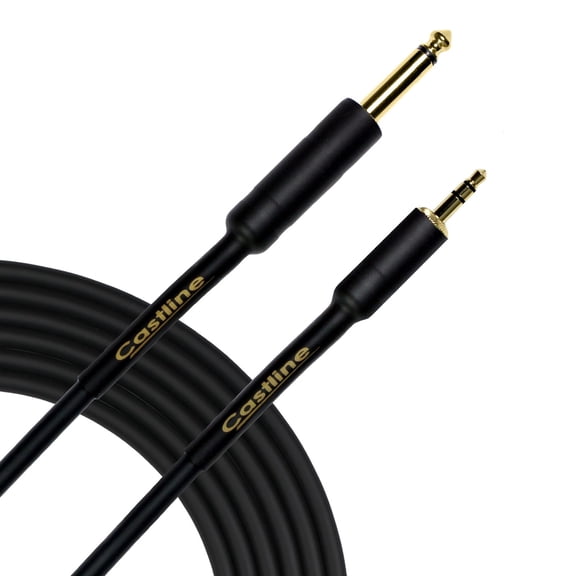 Castline Gold 3.5mm TRS to 1/4" TS Patch Cable Mogami 2549 (no Ring Connection) (25 Ft)
