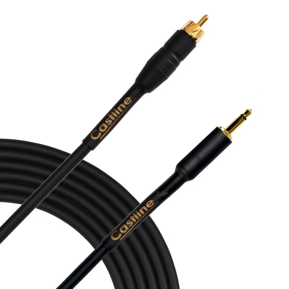 Castline Gold RCA to 3.5 mm TS Audio Patch Cable Mogami 2549 (3 Ft)