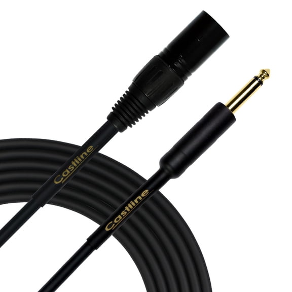 Castline Gold XLR Male to 1/4" TS Patch Cable Mogami Neglex 2549 (1 Ft)
