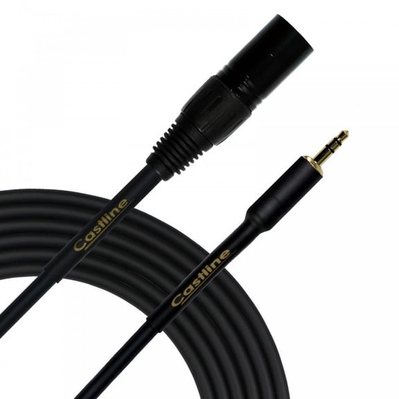 Castline Gold XLR Male to 3.5mm TRS Patch Cable Mogami Neglex 2549 (for use with Portable Players) (1 Ft)