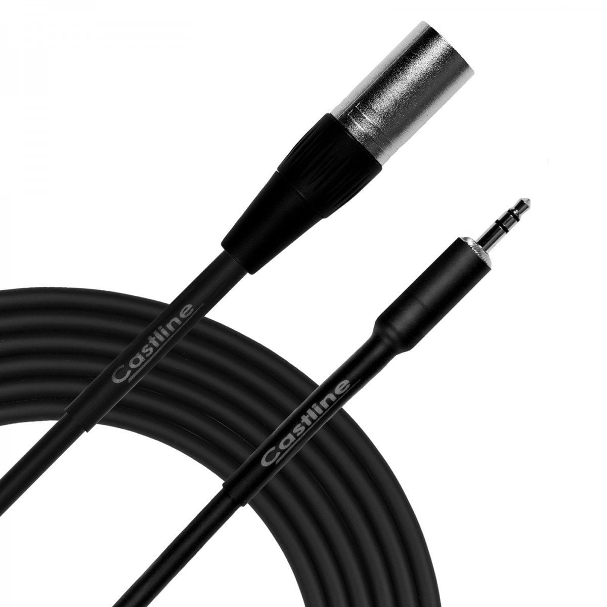 Castline Silver XLR Male to 3.5mm TRS Patch Cable Mogami 2582 (for use with Portable Players) (10 Ft)