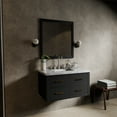 thumbnail image 1 of Castor 36 in W Black Single Bath Vanity Carrara Marble Top and 34 in Mirror, 1 of 11