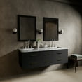 thumbnail image 1 of Castor 60 in W Black Double Bath Vanity, Carrara Marble Top, and Faucet Set, 1 of 11