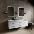 thumbnail image 1 of Castor 60 in W White Double Vanity, Cultured Marble Top, Faucet Set, and 28 in Mirrors, 1 of 10