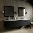 thumbnail image 1 of Castor 80 in W Black Double Bath Vanity, Carrara Marble Top, and Faucet Set, 1 of 11