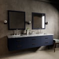 thumbnail image 1 of Castor 80 in W Blue Double Bath Vanity, Carrara Marble Top, and Faucet Set, 1 of 11