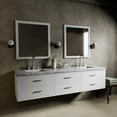 thumbnail image 1 of Castor 80 in W White Double Bath Vanity, Carrara Marble Top, Faucet Set, and 36 in Mirrors, 1 of 10