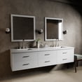 thumbnail image 1 of Castor 80 in W White Double Bath Vanity, Cultured Marble Top, and Faucet Set, 1 of 10