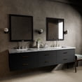 thumbnail image 1 of Castor 84 in W Black Double Bath Vanity, Carrara Marble Top, and 36 in Mirrors, 1 of 11