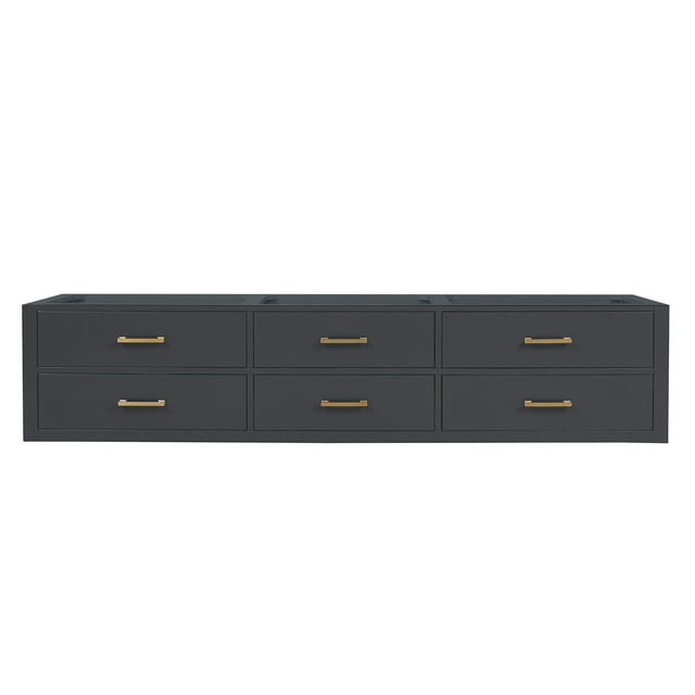 Castor 84 in W Black Double Bath Vanity