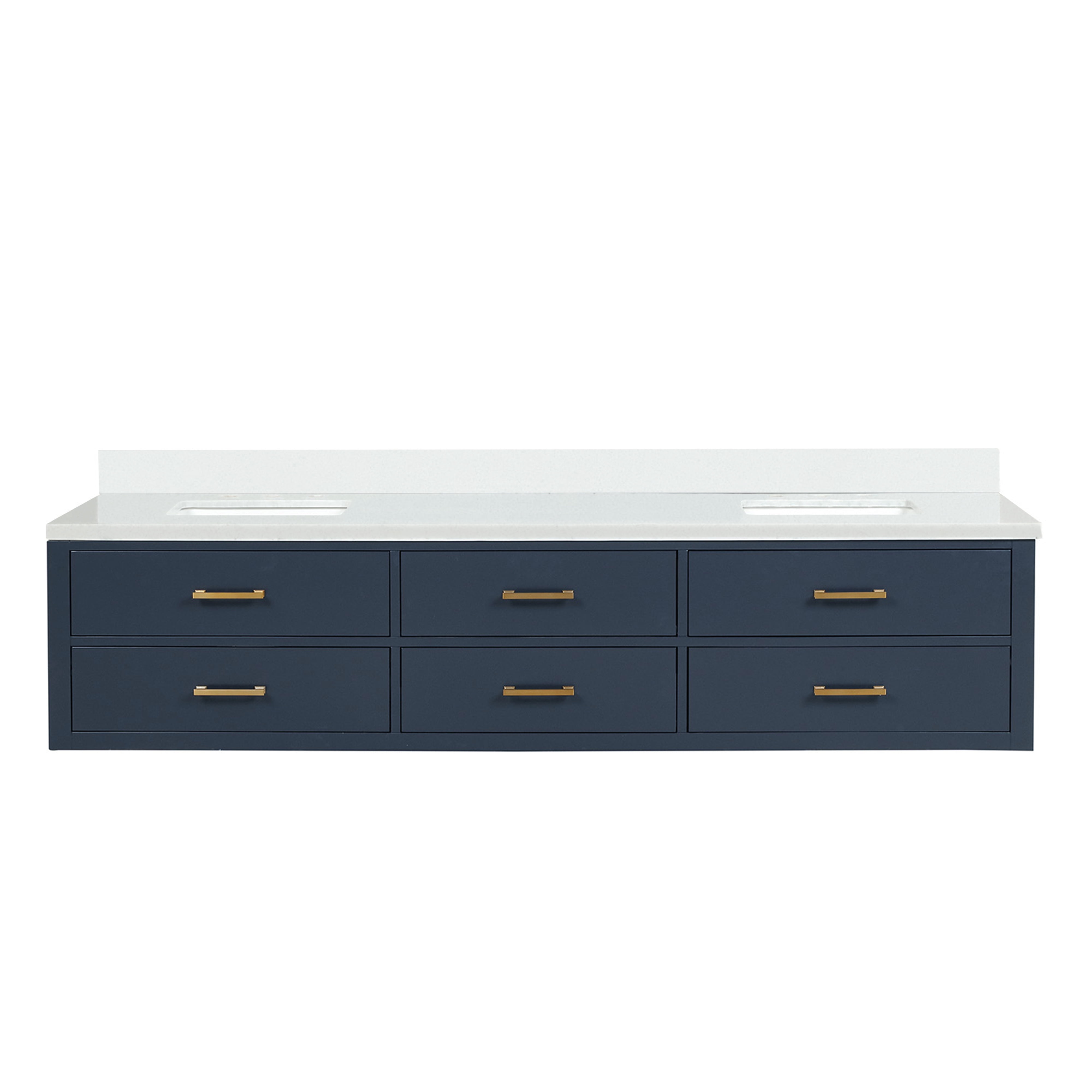 Castor 84 in W Blue Double Bath Vanity and Cultured Marble Top ...