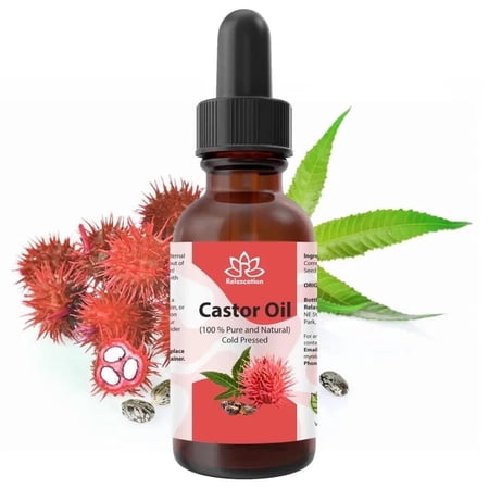 Relaxcation Cold-Pressed Castor Oil | Pure Ricinus Communis Seed Oil | Deep Moisture for Hair & Skin | 0.5 fl oz