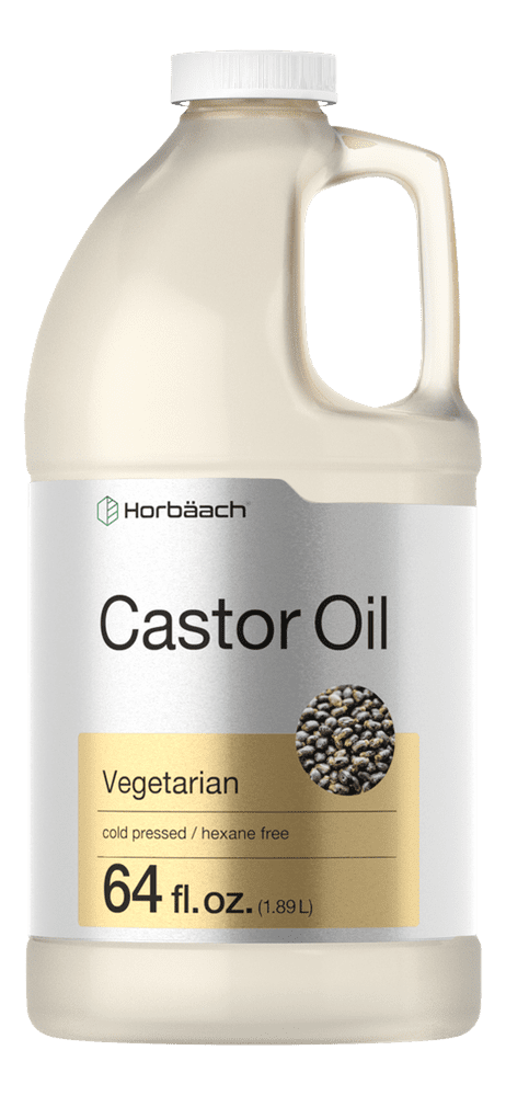 Castor Oil 64oz | for Hair, Eyelashes & Eyebrows | Vegetarian for Men and Women | by Horbaach