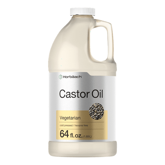 Castor Oil 64oz | for Hair, Eyelashes & Eyebrows | Vegetarian for Men and Women | by Horbaach