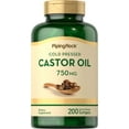 Castor Oil 750mg 200 Softgel Capsules Cold Pressed by Piping Rock
