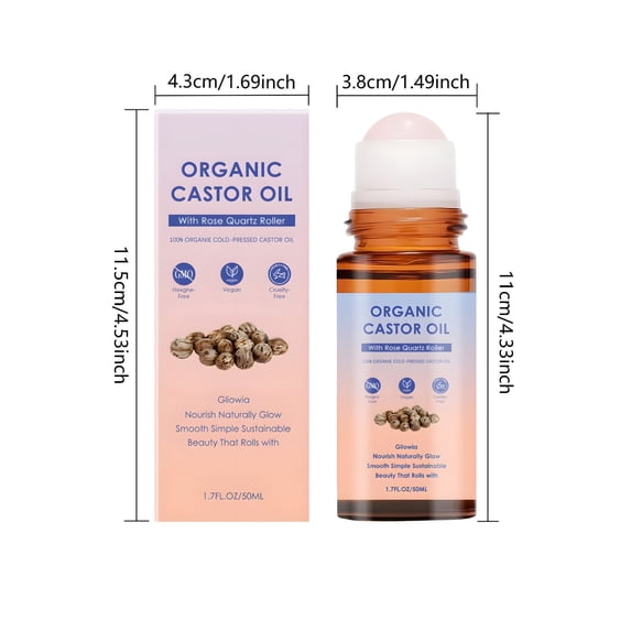 Castor Oil Containing Rose Quartz Suitable For Eyebrows And Eyelashes Reducing Dirt And Mess 50ml