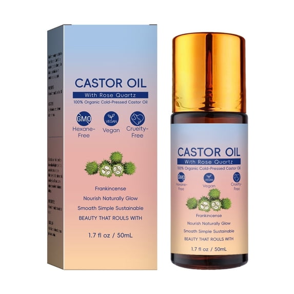 Castor Oil Containing Rose Quartz Suitable For Eyebrows And Eyelashes Reducing Dirt And Mess 50ml