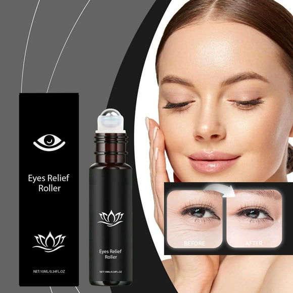Castor Oil Eye Roller, Multi-Effect Roller for Wrinkle Lightening, Firming, and Hydrating, 10ml,Plastic,multicolor