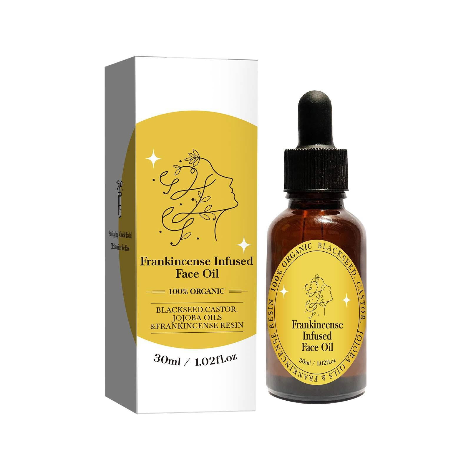 Castor Oil and Frankincense;Frankincense Resin Infused Organic Black Seed & Jojoba Oils Facial