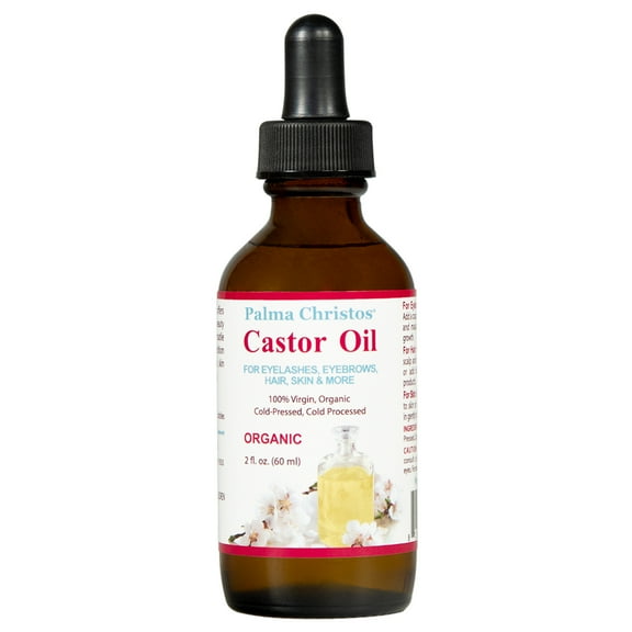 Castor Oil, Organic. 2 oz Dropper Bottle. Natural Hair Treatment Oil for Women and Men