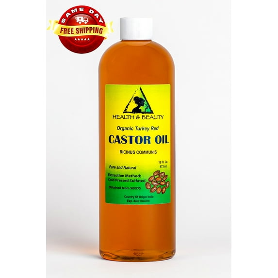 Castor Oil Turkey Red Organic Cold Pressed Hexane Free Pure 48 oz