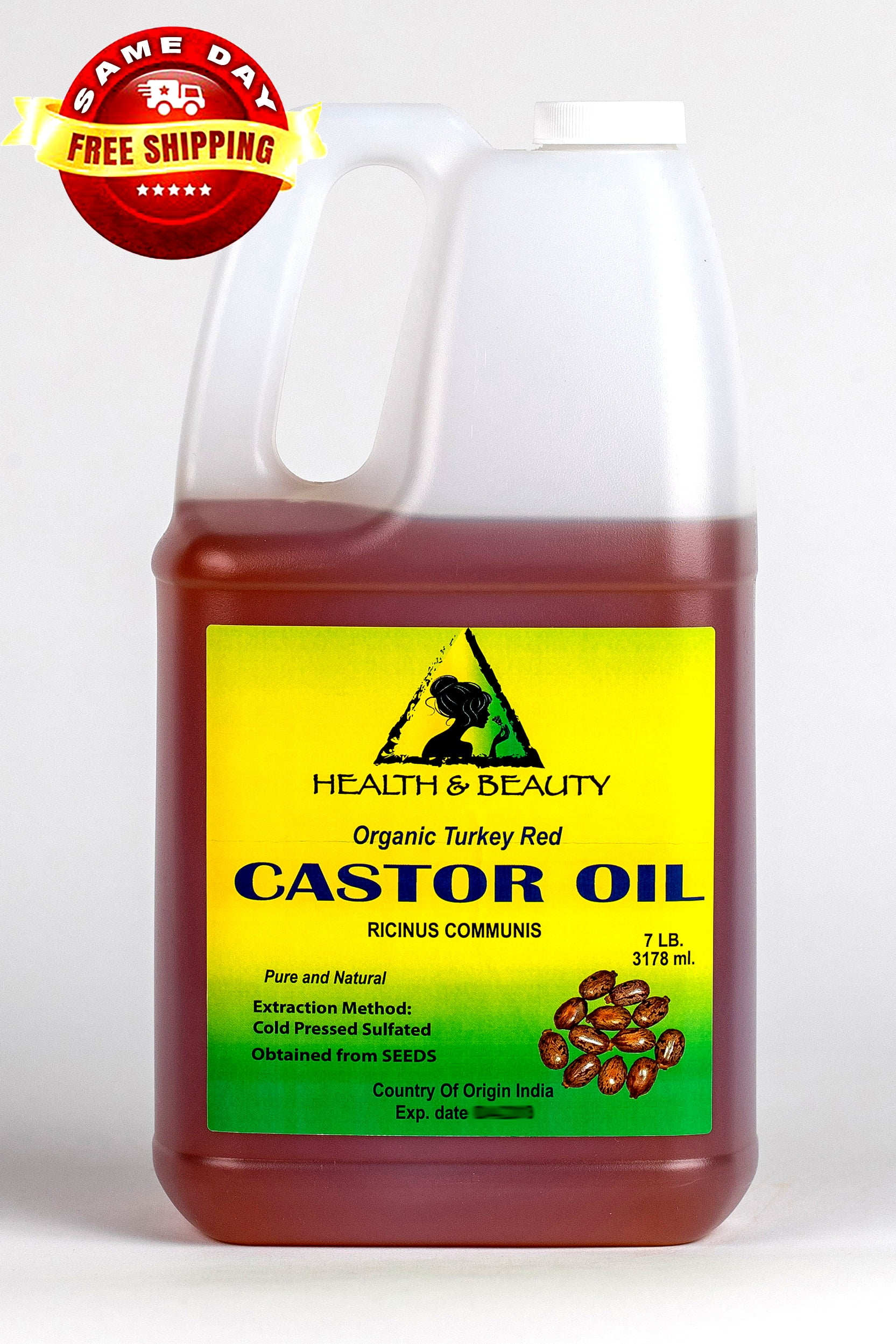 Castor Oil Turkey Red Organic Cold Pressed Hexane Free Pure 7 Lb