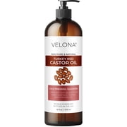 Castor Oil Turkey Red by Velona - 16 fl oz | 100% Pure and Natural Carrier Oil | Cold Pressed | Hair, Body and Skin Care | Use Today - Enjoy Results
