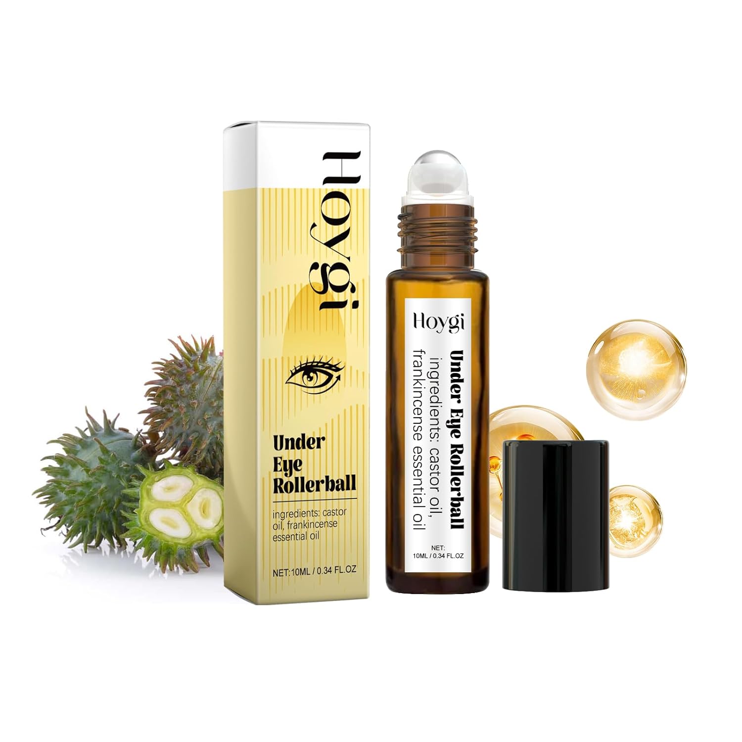 Castor Oil and Frankincense Eye Roller for Dark Circles, Puffy Eyes