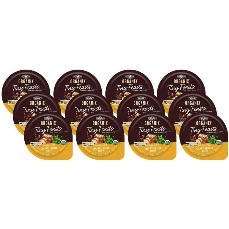 Castor Pollux Organix Tiny Feasts Grain Free Organic Chicken Recipe Dog Food Trays 3.5 Ounce Pack of 12 Walmart