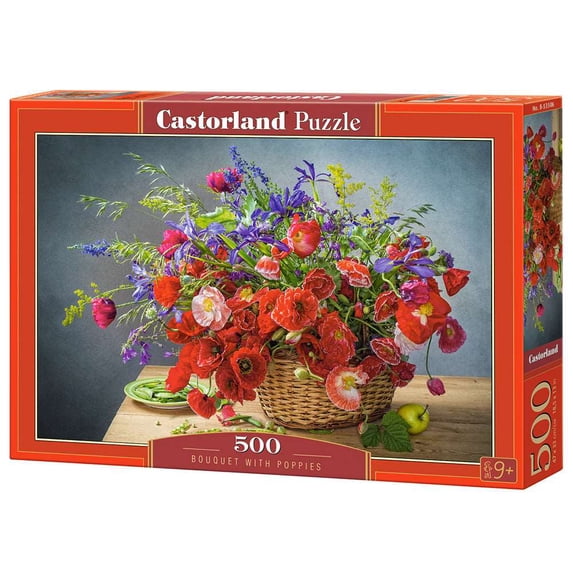 Bridge Toys - Castorland, 500 Piece Jigsaw Puzzle, Bouquet with Poppies