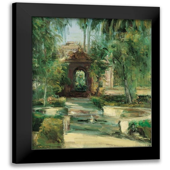 Castrillo, Jose Luis 12x14 Black Modern Framed Museum Art Print Titled - Fuentes y Jardines