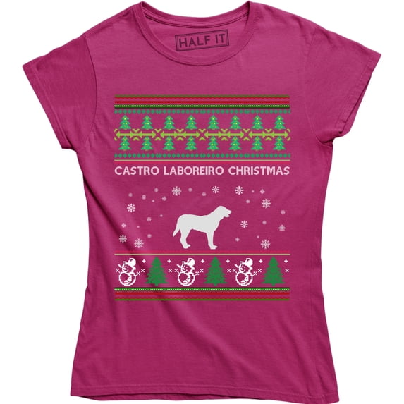 Castro Laboreiro Christmas Holiday Animal Pet Lover Women's Ugly T-Shirt