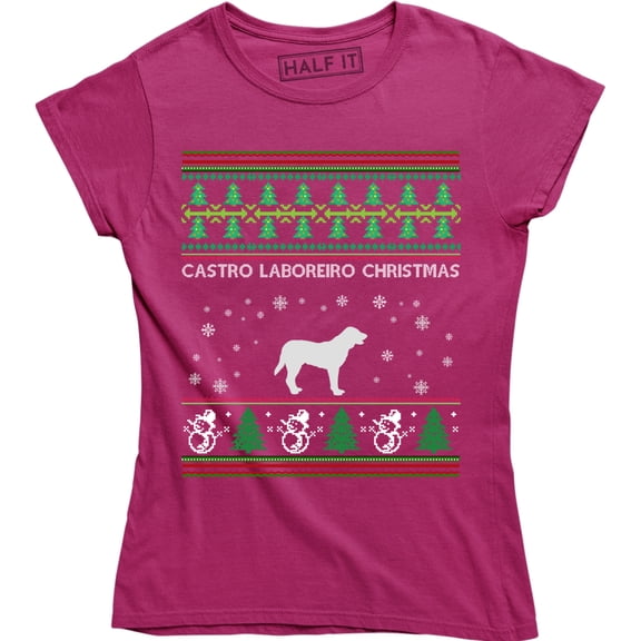 Castro Laboreiro Christmas Holiday Animal Pet Lover Women's Ugly T-Shirt