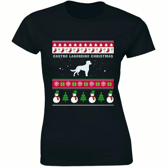 Castro Laboreiro Christmas - Xmas Holiday Dog Lover Women's Ugly T-Shirt