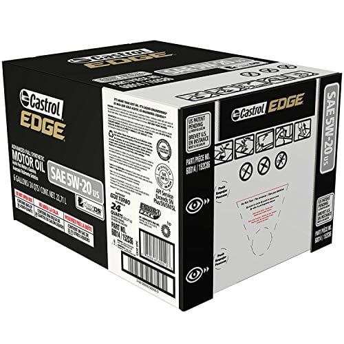 Castrol 60014 Edge 5W-20 Advanced Full Synthetic Motor Oil, 6 Gallon Enviro-Pack