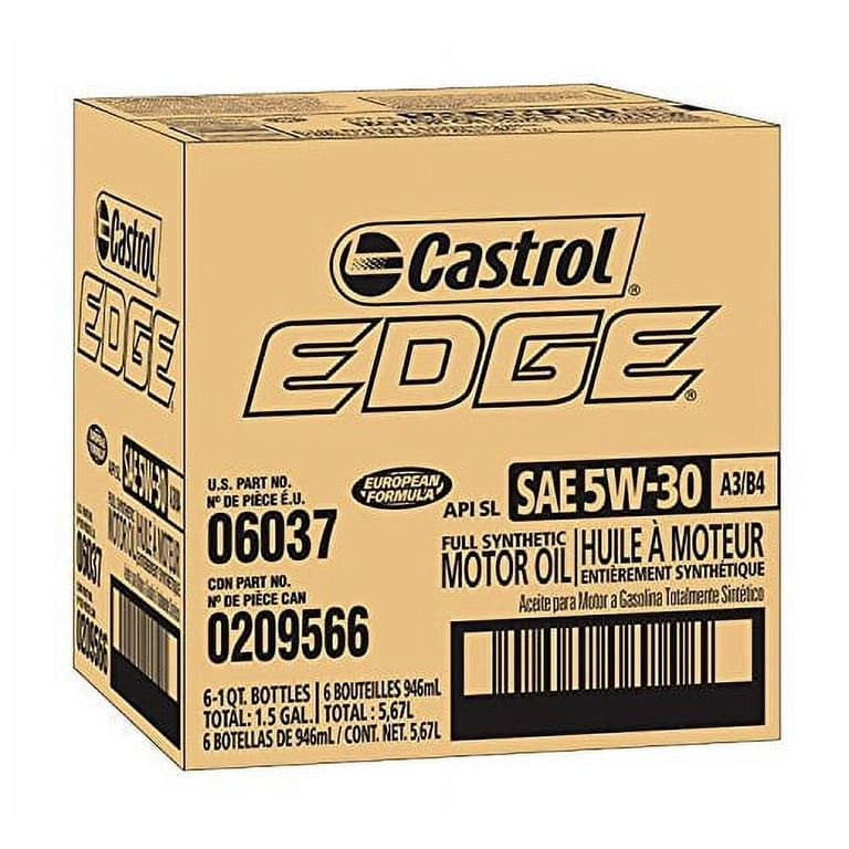 Castrol EDGE 5W-30 A3/B4 European Formula Advanced Full Synthetic Motor  Oil, 1 Quart 