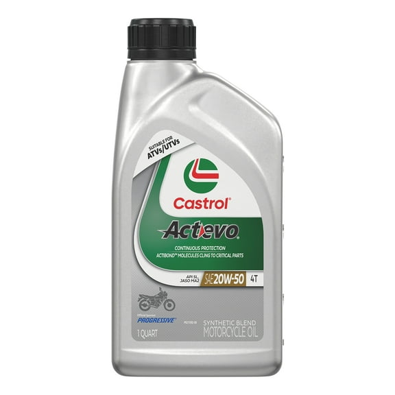 Castrol Actevo 4T 20W-50 Part Synthetic Motorcycle Oil, 1 Quart RFID
