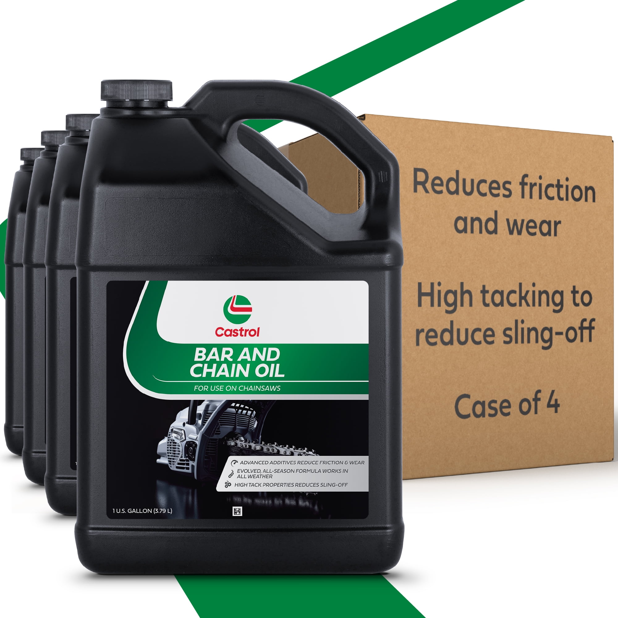Castrol Bar & Chain Oil For Chainsaws  Reduces Friction & Wear  All Season Formula  High-tacking to Reduce Sling-Off  Case of 4 (1 gal)