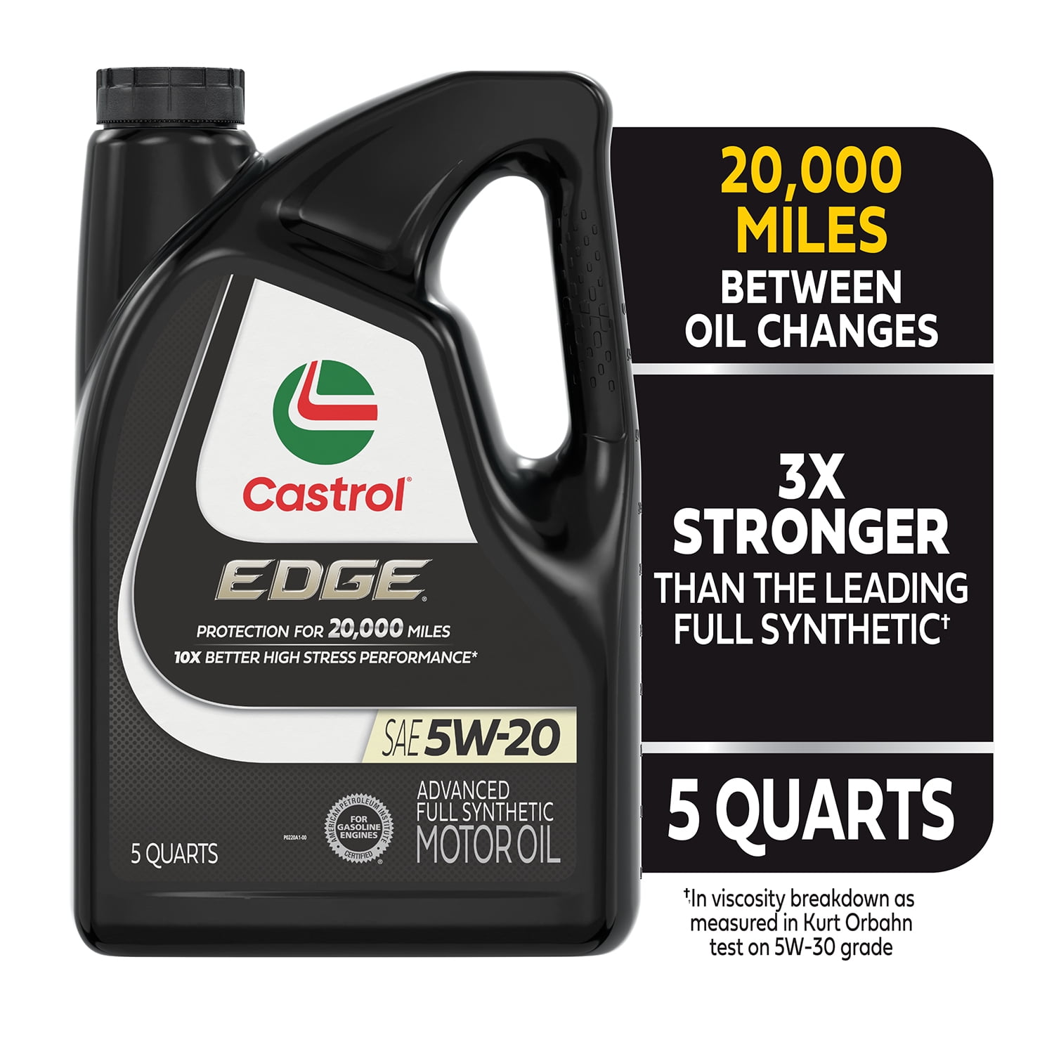 Castrol EDGE 5W-20 Advanced Full Synthetic Motor Oil, 5 Quarts