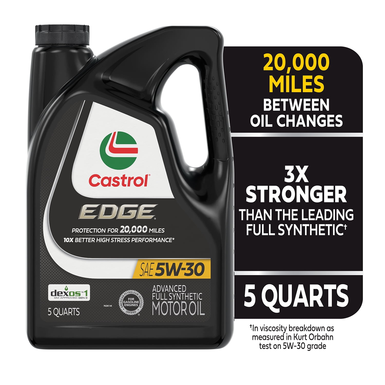 Castrol EDGE 5W-30 High Mileage Advanced Full Synthetic Motor Oil, 5 ...