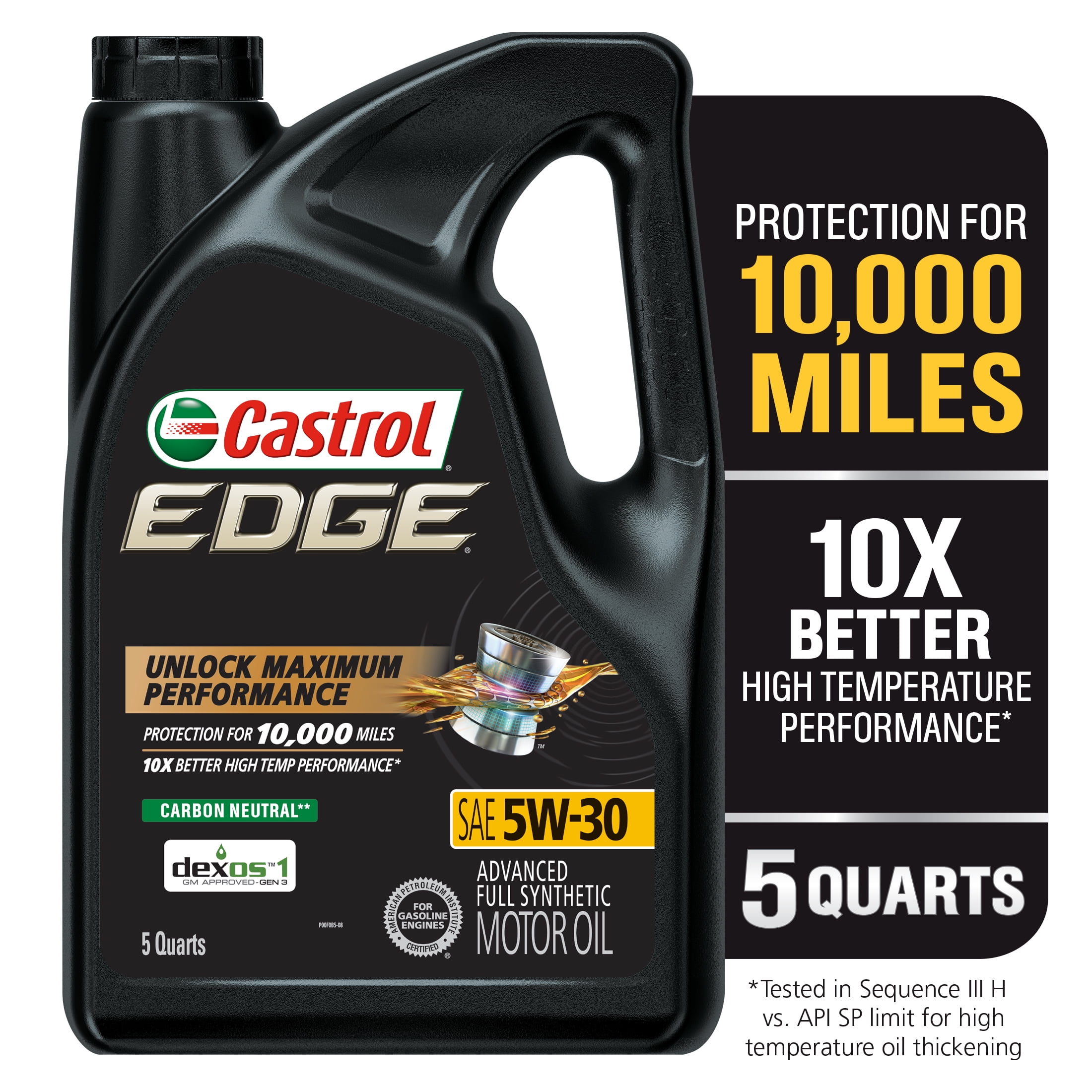 Castrol EDGE 5W30 Advanced Full Synthetic Motor Oil, 5 Quarts