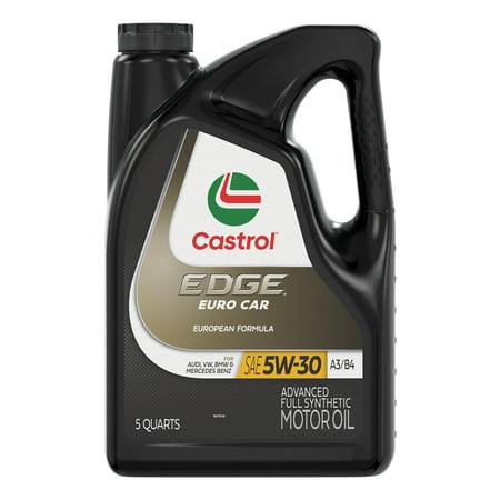 Castrol EDGE Euro 5W-30 A3/B4 European Advanced Full Synthetic Motor Oil, 5 Quarts