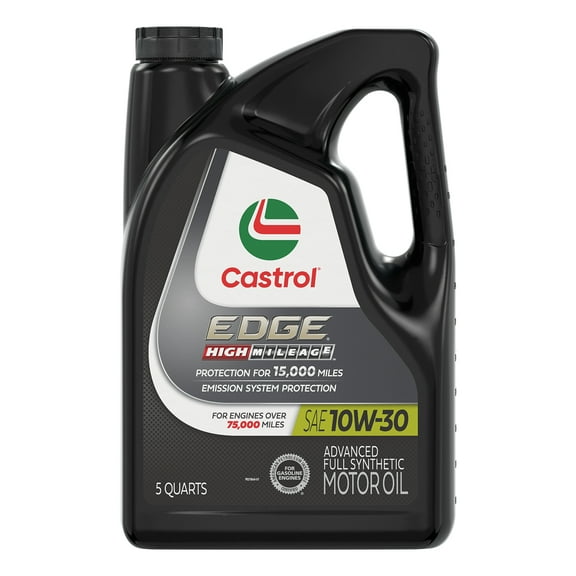 Castrol EDGE High Mileage 10W-30 Advanced Full Synthetic Motor Oil, 5 Quarts